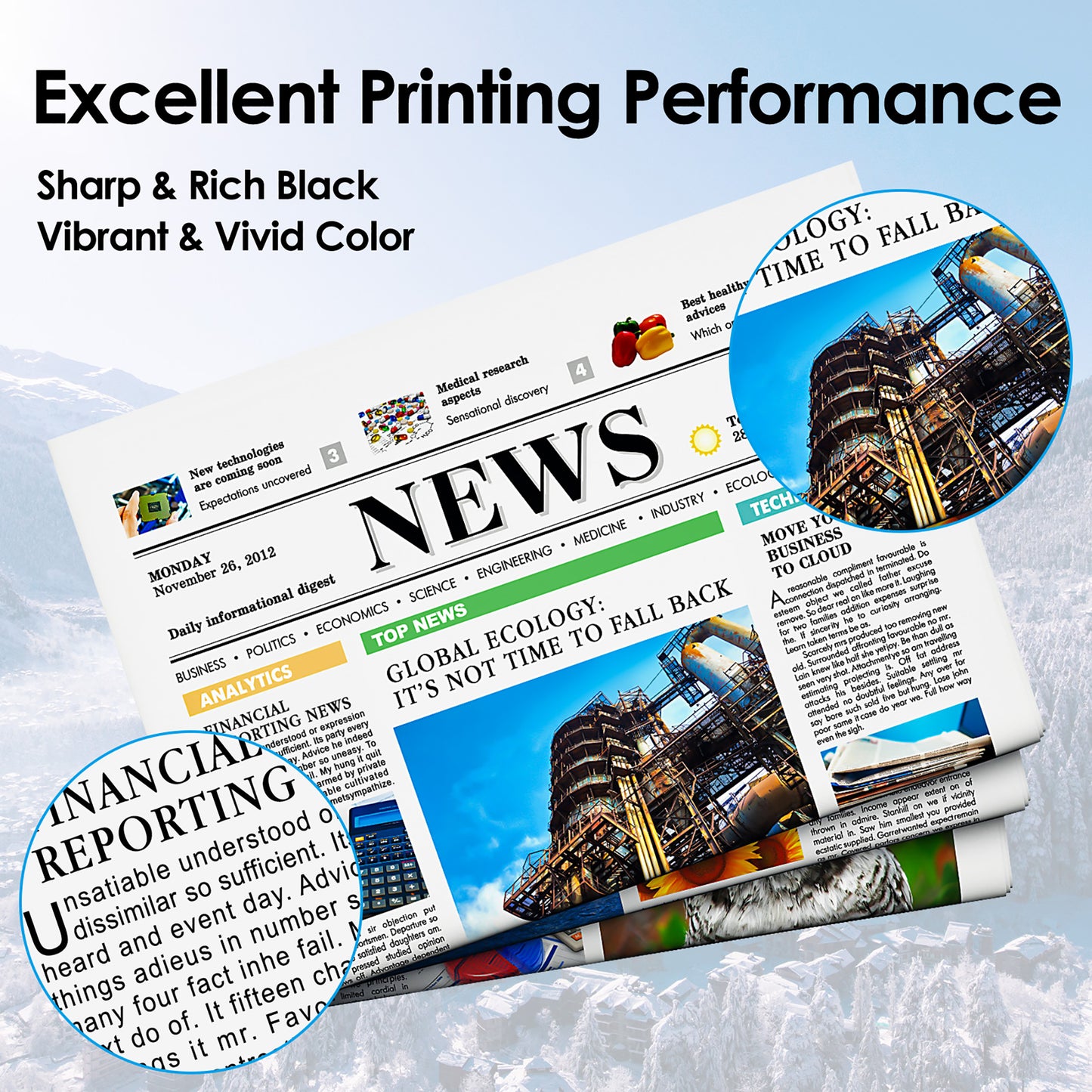 63XL Ink 63XL Printer Cartridges Compatible for HP 63 Ink Cartridges for MFC-J1010DW MFC-J1012DW MFC-J1170DW Printer (2-Pack, Black Tri-Color)
