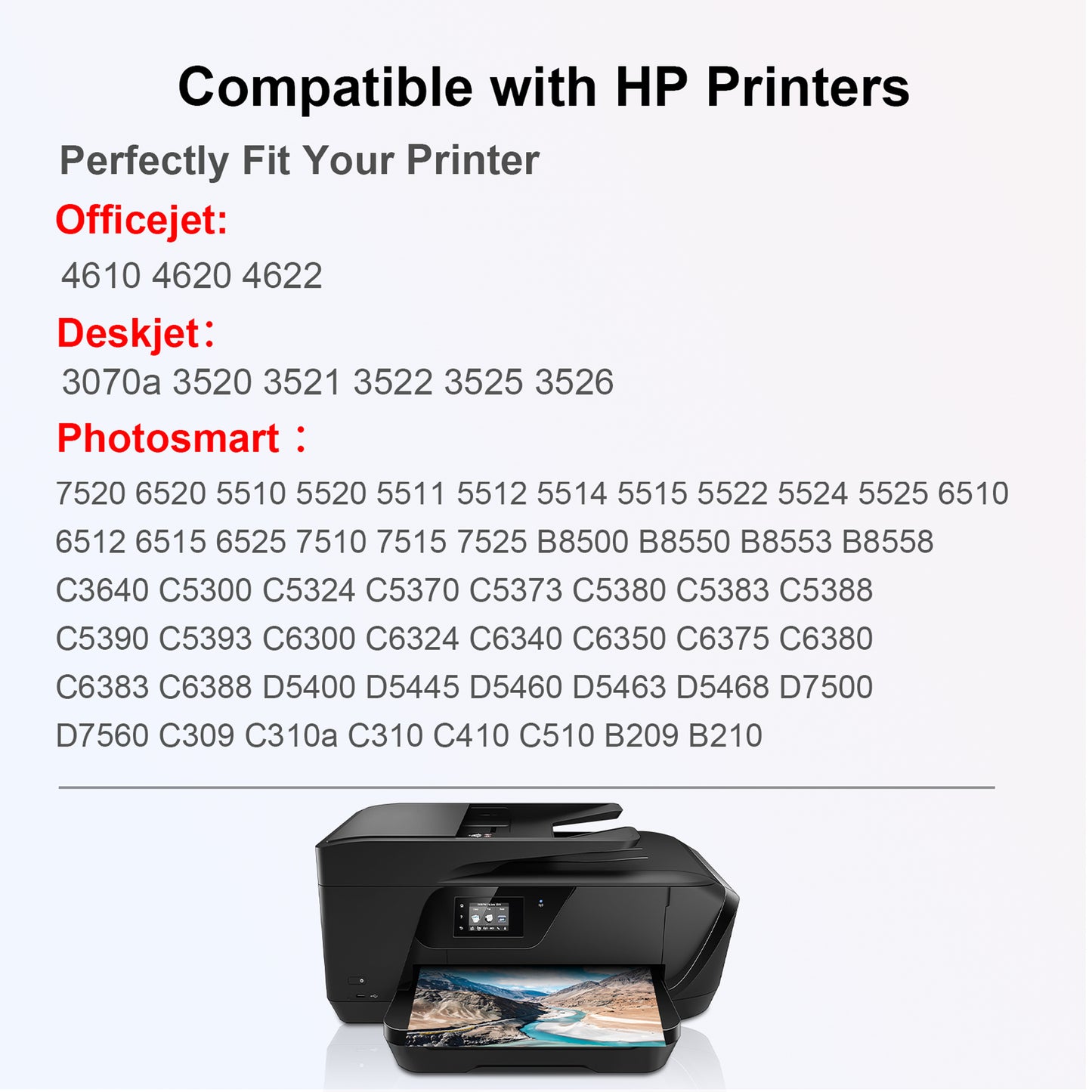 564XL Ink Cartridges 5-Pack (2Black/1Cyan/1Magenta/1Yellow) Compatible for HP 564 Ink Cartridges for DeskJet 3520 OfficeJet 4622 Printer